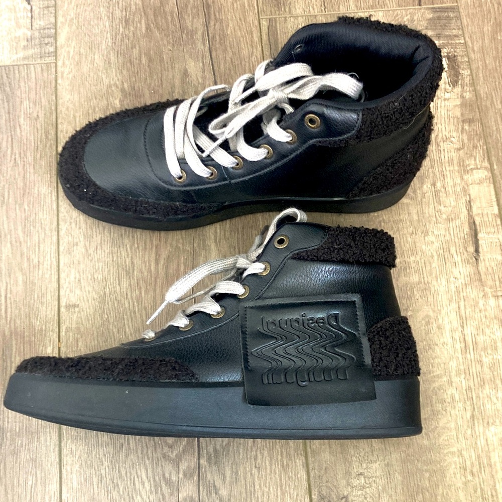 Desigual Black High-Top Sneakers “Fancy high patch”